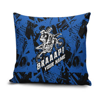 Personalized Motocross Rider Pillow Cover with Blue Graffiti Splash Pattern - Wonder Print Shop