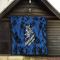 Personalized Motocross Rider Quilt with Blue Graffiti Splash Pattern - Wonder Print Shop