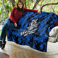Personalized Motocross Rider Quilt with Blue Graffiti Splash Pattern - Wonder Print Shop
