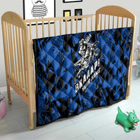 Personalized Motocross Rider Quilt with Blue Graffiti Splash Pattern - Wonder Print Shop