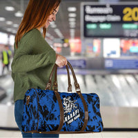 Personalized Motocross Rider Travel Bag with Blue Graffiti Splash Pattern - Wonder Print Shop