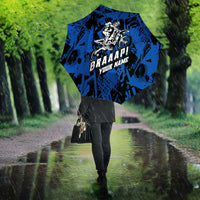 Personalized Motocross Rider Umbrella with Blue Graffiti Splash Pattern - Wonder Print Shop