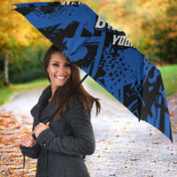 Personalized Motocross Rider Umbrella with Blue Graffiti Splash Pattern - Wonder Print Shop