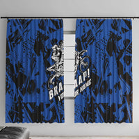 Personalized Motocross Rider Window Curtain with Blue Graffiti Splash Pattern - Wonder Print Shop