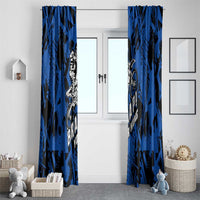 Personalized Motocross Rider Window Curtain with Blue Graffiti Splash Pattern - Wonder Print Shop