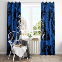 Personalized Motocross Rider Window Curtain with Blue Graffiti Splash Pattern - Wonder Print Shop