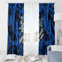 Personalized Motocross Rider Window Curtain with Blue Graffiti Splash Pattern - Wonder Print Shop