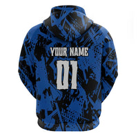 Personalized Motocross Rider Zip Hoodie with Blue Graffiti Splash Pattern - Wonder Print Shop