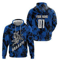 Personalized Motocross Rider Zip Hoodie with Blue Graffiti Splash Pattern - Wonder Print Shop