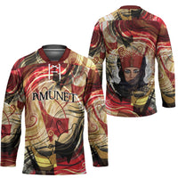 Amunet Hockey Jersey with Egyptian Queen Portrait Ancient Mythology