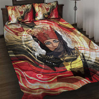 Amunet Quilt Bed Set with Egyptian Queen Portrait Ancient Mythology