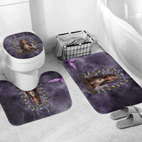 Anput Sacred Urn Bathroom Set with Papyrus Flowers Egyptian Guardian in Violet Mist