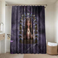 Anput Sacred Urn Bathroom Set with Papyrus Flowers Egyptian Guardian in Violet Mist
