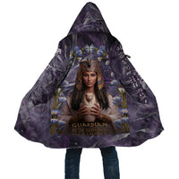 Anput Sacred Urn Cloak with Papyrus Flowers Egyptian Guardian in Violet Mist