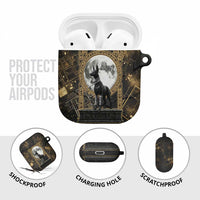 Anput Jackal Mask AirPods Case with Full Moon Egyptian Afterlife Symbolism