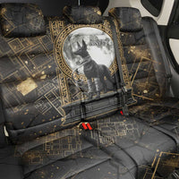 Anput Jackal Mask Back Car Seat Cover with Full Moon Egyptian Afterlife Symbolism