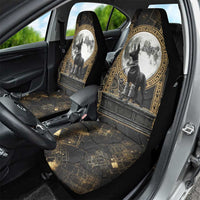 Anput Jackal Mask Car Seat Cover with Full Moon Egyptian Afterlife Symbolism