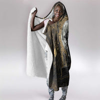 Anput Jackal Mask Hooded Blanket with Full Moon Egyptian Afterlife Symbolism