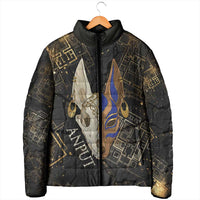 Anput Jackal Mask Padded Jacket with Full Moon Egyptian Afterlife Symbolism