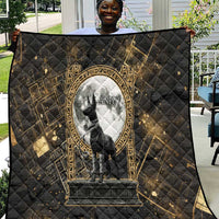 Anput Jackal Mask Quilt with Full Moon Egyptian Afterlife Symbolism