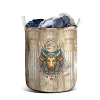Hathor Laundry Basket with Sacred Cow Head Egyptian Fertility Symbolism