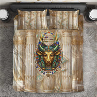 Hathor Bedding Set with Sacred Cow Head Egyptian Fertility Symbolism