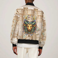 Hathor Bomber Jacket with Sacred Cow Head Egyptian Fertility Symbolism