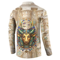 Hathor Button Sweatshirt with Sacred Cow Head Egyptian Fertility Symbolism