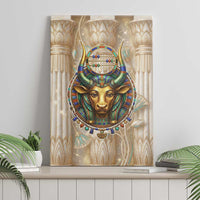 Hathor Canvas Wall Art with Sacred Cow Head Egyptian Fertility Symbolism