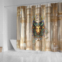 Hathor Shower Curtain with Sacred Cow Head Egyptian Fertility Symbolism