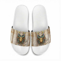 Hathor Slide Sandals with Sacred Cow Head Egyptian Fertility Symbolism