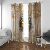 Hathor Window Curtain with Sacred Cow Head Egyptian Fertility Symbolism
