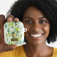 Heqet Nile Ankh Symbol AirPods Case Egyptian Lotus Motif in Watercolor Life Theme