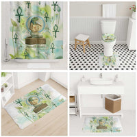 Heqet Nile Ankh Symbol Bathroom Set Egyptian Lotus Motif in Watercolor Life Theme