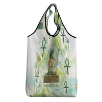 Heqet Nile Ankh Symbol Grocery Bag Egyptian Lotus Motif in Watercolor Life Theme