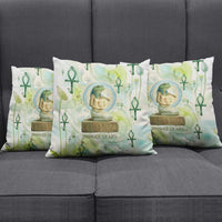 Heqet Nile Ankh Symbol Pillow Cover Egyptian Lotus Motif in Watercolor Life Theme