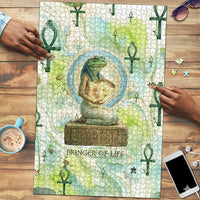 Heqet Nile Ankh Symbol Puzzle Egyptian Lotus Motif in Watercolor Life Theme