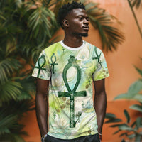 Heqet Nile Ankh Symbol T shirt Egyptian Lotus Motif in Watercolor Life Theme