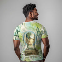 Heqet Nile Ankh Symbol T shirt Egyptian Lotus Motif in Watercolor Life Theme
