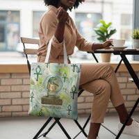 Heqet Nile Ankh Symbol Tote Bag Egyptian Lotus Motif in Watercolor Life Theme