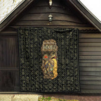Heqet Ornate Frog Egyptian Quilt with Hieroglyphic Backdrop in Creation Theme