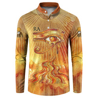 Ra Egyptian Button Sweatshirt Sun God Eye of Ra Fiery Wings Eternal Source Golden Light