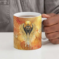 Ra Egyptian Ceramic Mug Sun God Eye of Ra Fiery Wings Eternal Source Golden Light