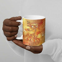 Ra Egyptian Ceramic Mug Sun God Eye of Ra Fiery Wings Eternal Source Golden Light
