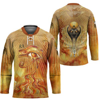Ra Egyptian Hockey Jersey Sun God Eye of Ra Fiery Wings Eternal Source Golden Light