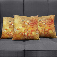 Ra Egyptian Pillow Cover Sun God Eye of Ra Fiery Wings Eternal Source Golden Light