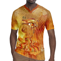 Ra Egyptian Rugby Jersey Sun God Eye of Ra Fiery Wings Eternal Source Golden Light