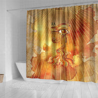 Ra Egyptian Shower Curtain Sun God Eye of Ra Fiery Wings Eternal Source Golden Light