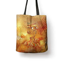 Ra Egyptian Tote Bag Sun God Eye of Ra Fiery Wings Eternal Source Golden Light