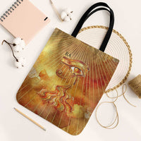 Ra Egyptian Tote Bag Sun God Eye of Ra Fiery Wings Eternal Source Golden Light